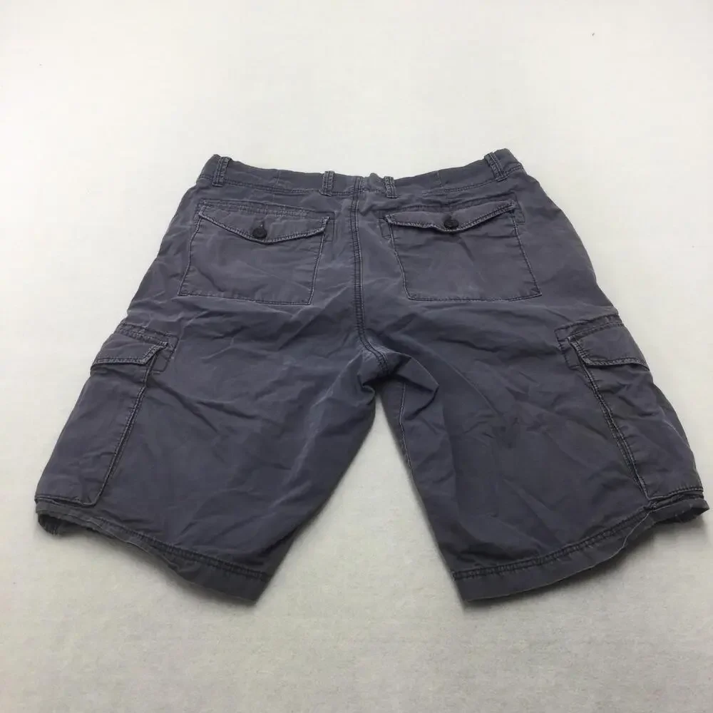 Banana Republic Cargo Shorts Mens 34 Gray Cotton Canvas 11 Inseam Casual Pockets